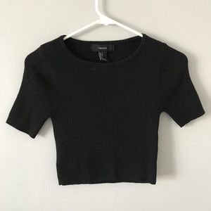 Black Knitted Crop Top